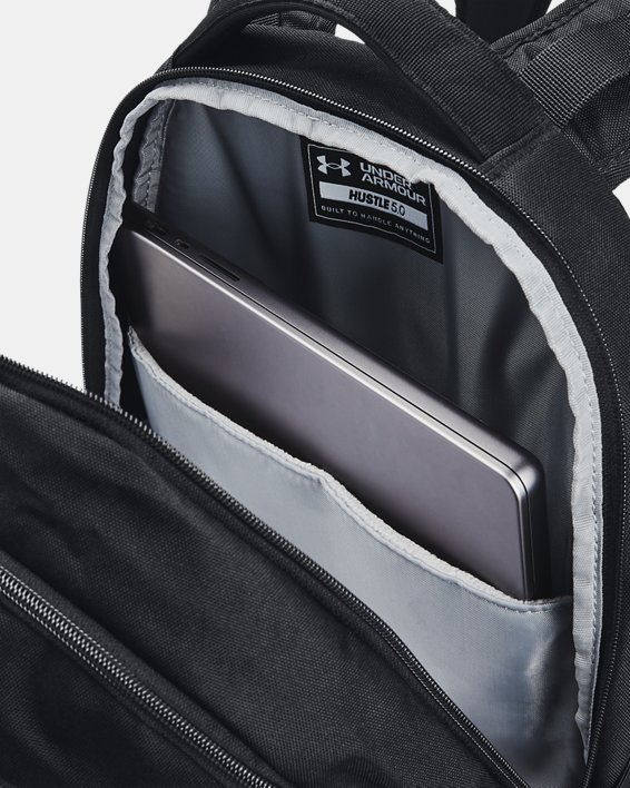 UA Hustle 5.0 Backpack, Black, pdpMainDesktop image number 4